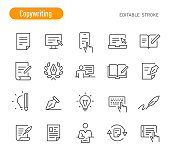 Copywriting Icons - Line Series - Editable Stroke