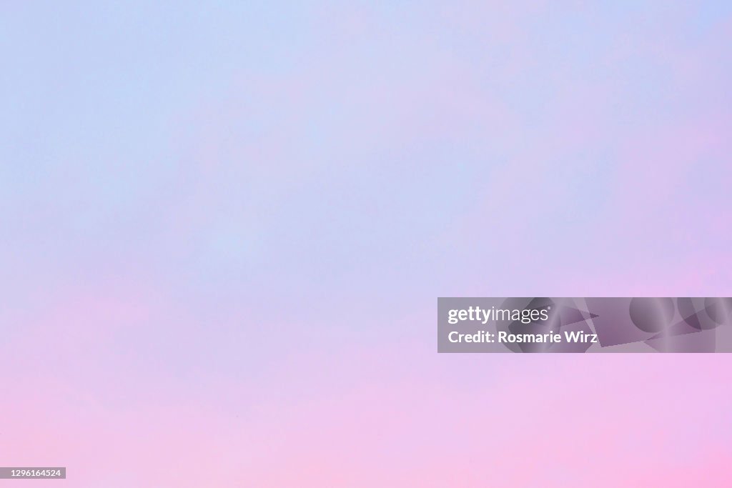 Sky above: from pink to pale blue gradient