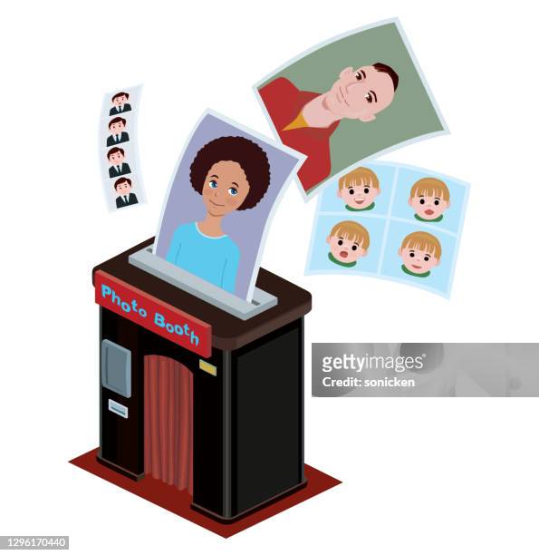 ilustrações de stock, clip art, desenhos animados e ícones de photo booth - camera stand