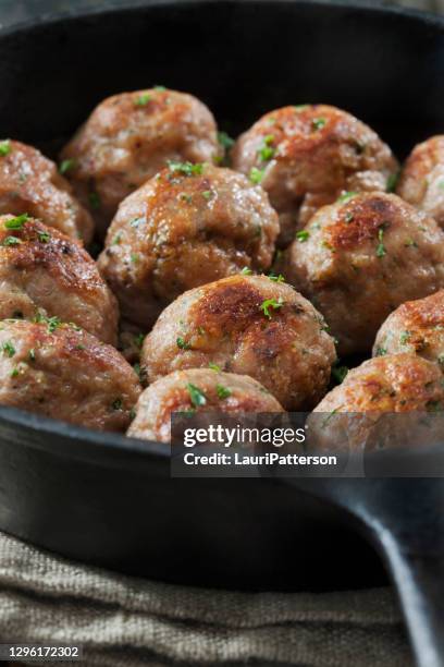 italian style turkey meatballs - turkey meat balls stock pictures, royalty-free photos & images