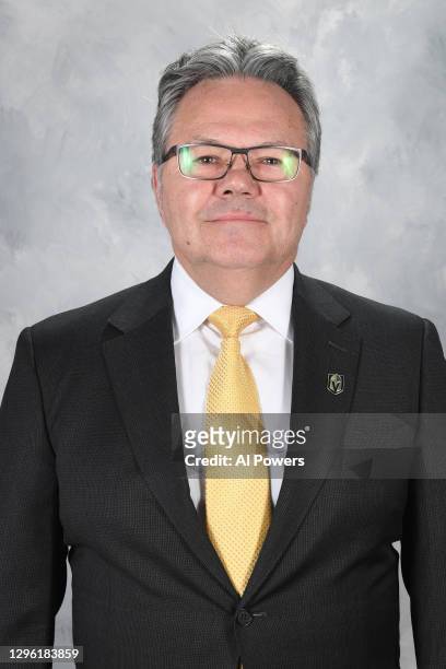 General Manager Kelly McCrimmon of the Vegas Golden Knights poses for an official headshot of the 2018-2019 season on September 13, 2018 at City...