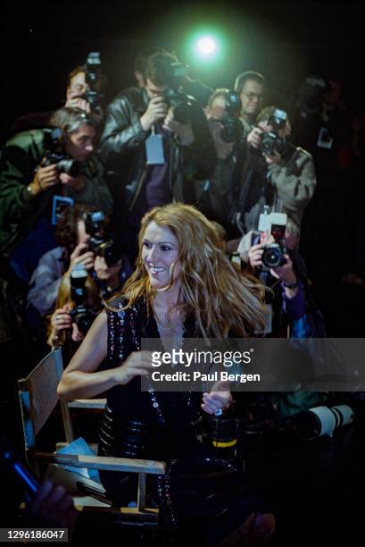 Canadian singer Celine Dion during the press conference about her new Las Vegas show 'A New Day',La Louvriere, Belgium, 21st October 2002.