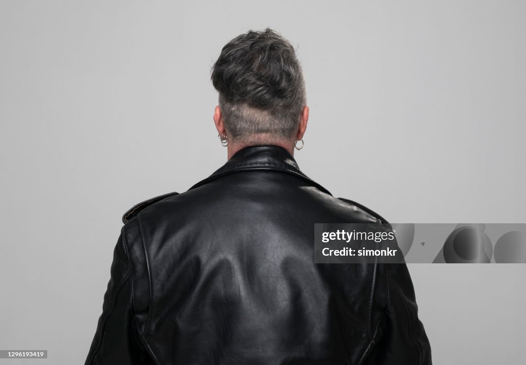 Rear view of mature man