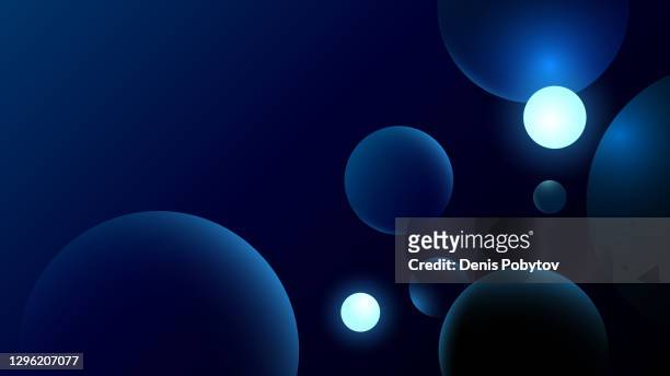 futuristic abstract glowing geometric 3d close-up illustration - particles and atoms in the environment. - ball stock illustrations