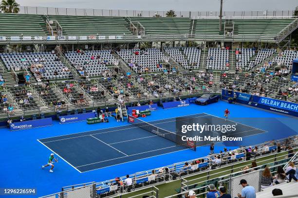 General view of the court during the match between Sebastian Korda and Hubert Hurkacz of Poland during the Finals of the Delray Beach Open by...