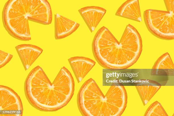 slices of orange seamless pattern - succulent stock illustrations
