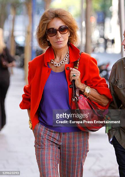 Spanish celebrity Nati Abascal is seen on October 19, 2011 in Madrid, Spain.