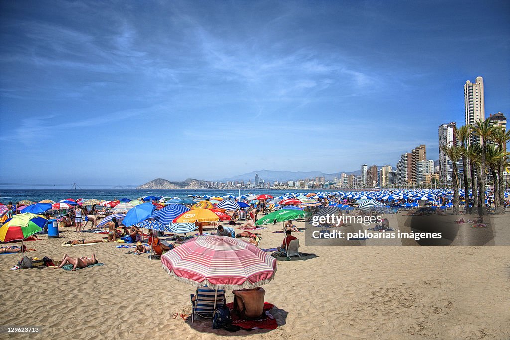Levante beach in Benidorm