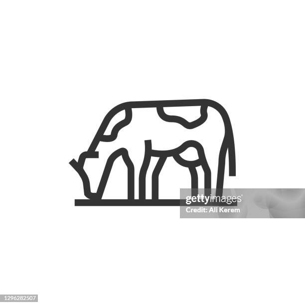 ilustraciones, imágenes clip art, dibujos animados e iconos de stock de icono de la línea de la agricultura ganadera - concept does not exist