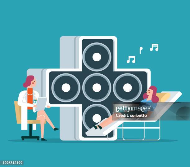 medical music - females - music patient stock illustrations