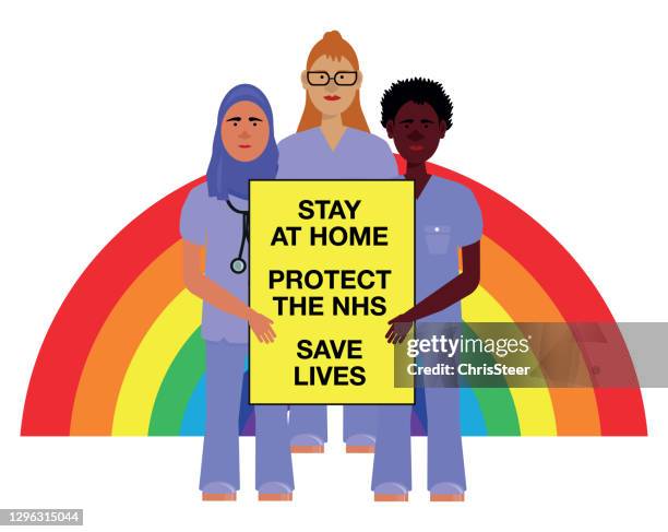 nhs stay at home - nhs stock illustrations