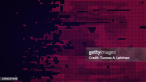 abstract red halftone pattern on dark blue background in 4k resolution. - red and blue design stockfoto's en -beelden