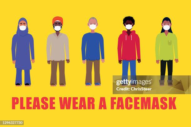 covid-19 facemasks - nhs stock illustrations