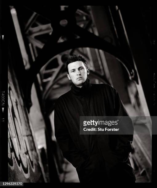Durham and England fast bowler Stephen Harmison pictured on the High Level Bridge in April 2003 in Newcastle Upon Tyne, United Kingdom.