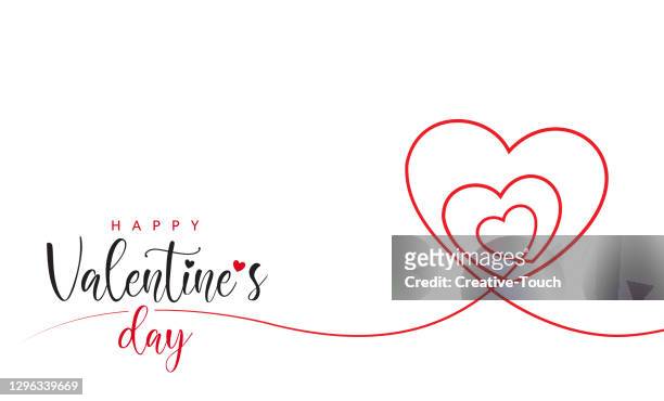 valentine's day minimal heart design card - horizontal poster stock illustrations