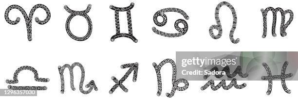 zodiac vector doodle - taurus constellation stock illustrations