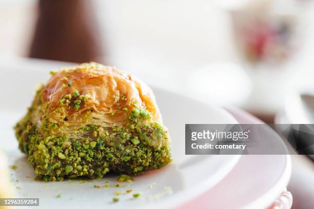 extreme close-up baklava - baklava stock pictures, royalty-free photos & images