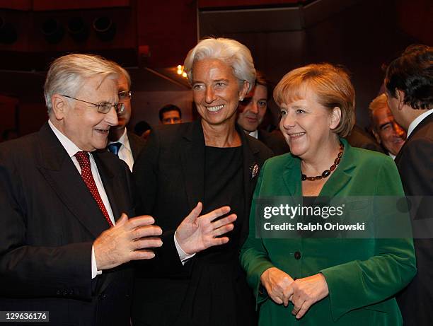 Jean-Claude Trichet, president of the European Central Bank , Christine Lagarde, managing director of the International Monetary Fund and German...