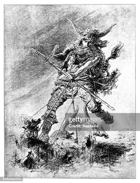 norse mythology - norse gods stock illustrations