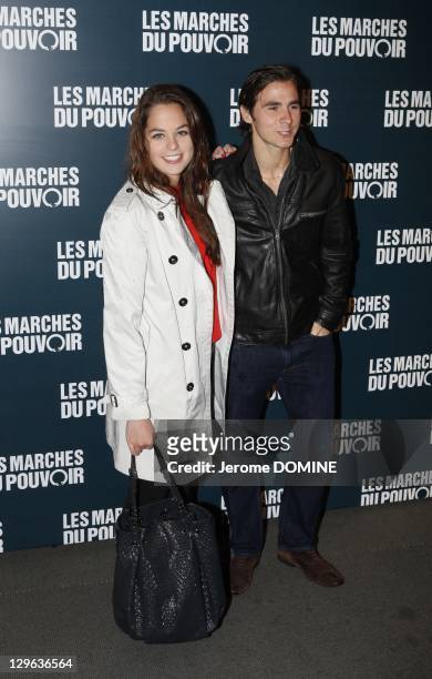 Anouchka Delon and boyfriend Julien attend 'The Ides of March' Paris Premiere at Cinema UGC Normandie on October 18, 2011 in Paris, France.