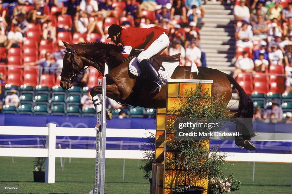 Samuel Felix of Mexico competes in the forth event of the Modern Pentathlon