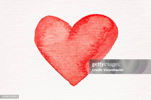 watercolor colorful love heart on painted on paper - homemade valentine stock pictures, royalty-free photos & images