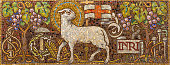 Prague - The symbolic mosac of Lamb of God