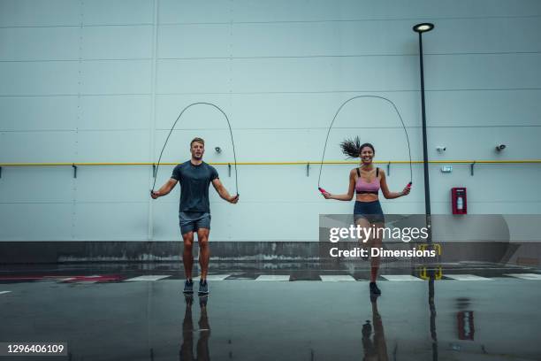 make cardio fun - jump rope stock pictures, royalty-free photos & images