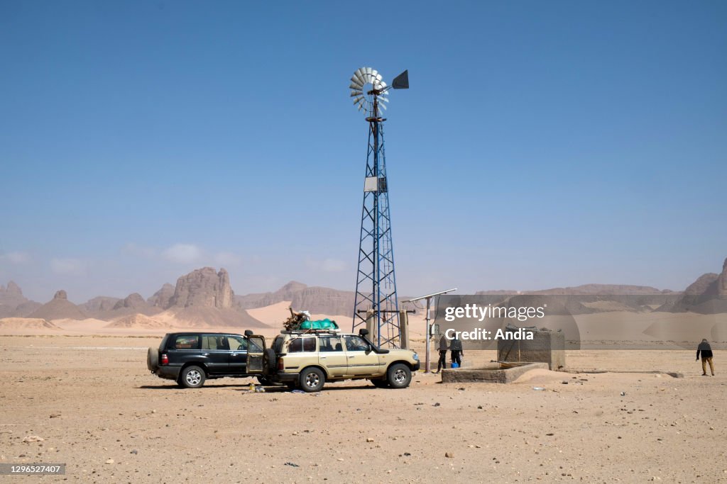 Solar water pumping system in the south of Algeria, Illizi Province, Djanet District, Sahara