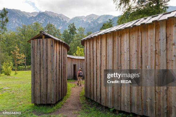 Sculprures near villa strobele. Borgo valsugana. Italy.