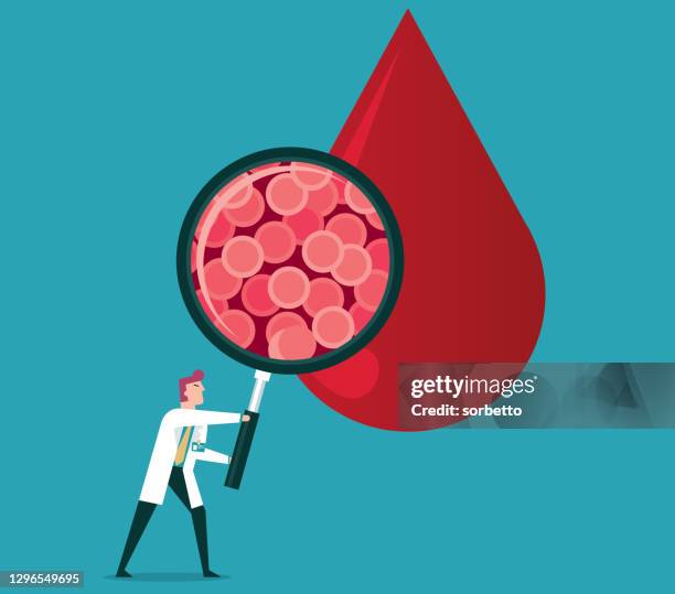 stockillustraties, clipart, cartoons en iconen met bloedlaboratorium - bloedcel