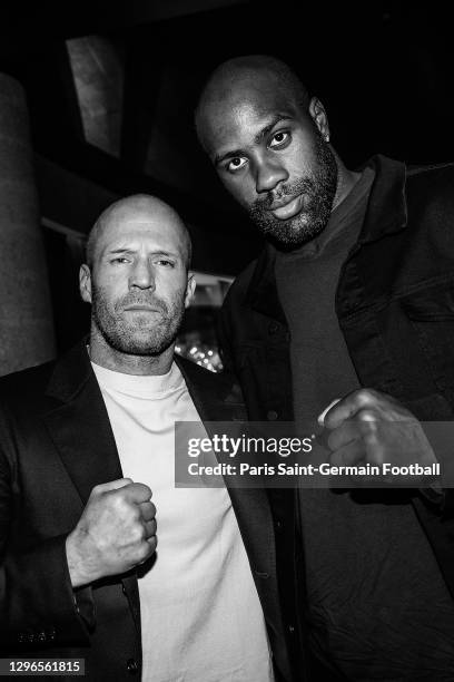 Judoka Teddy Riner meets Jason Statham on January 15, 2021 in Doha, Qatar.