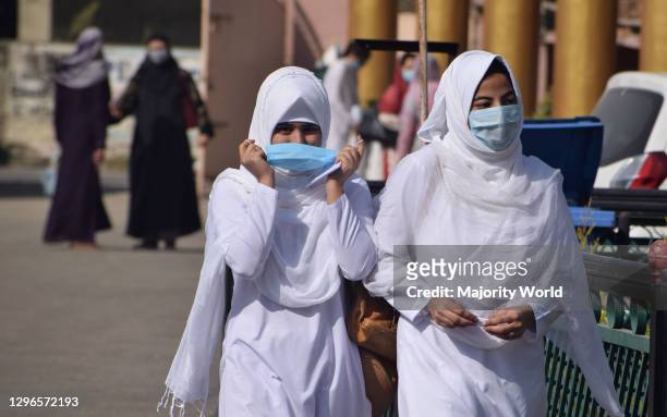 Schools reopened on voluntary basis after six months of lockdown due to the coronavirus pandemic. Srinagar, Kashmir.
