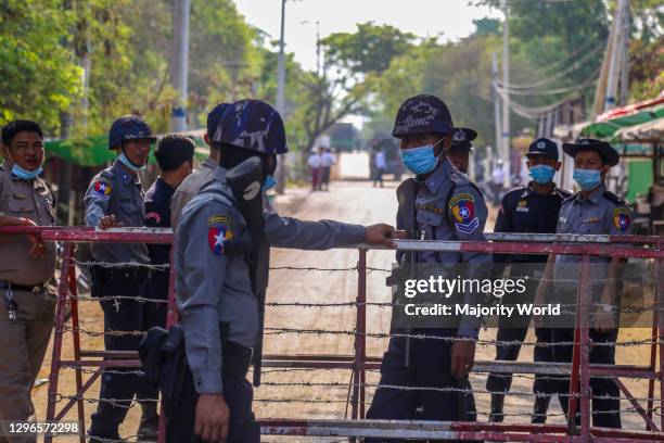 Prisoners who are released are coming out from the Obo prison in Mandalay, Myanmar.