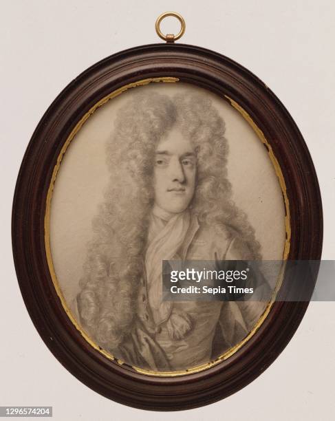 Portrait of a Man Plumbago on vellum, Oval, 4 3/8 x 3 5/8 in. , Miniatures, Thomas Forster .