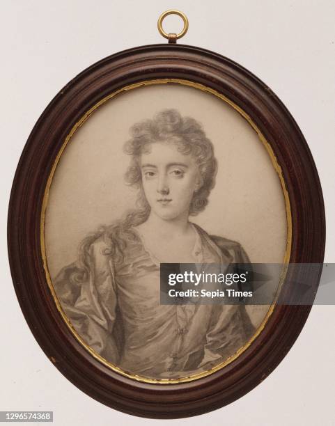 Portrait of a Woman Plumbago on vellum, Oval, 4 3/8 x 3 1/2 in. , Miniatures, Thomas Forster .