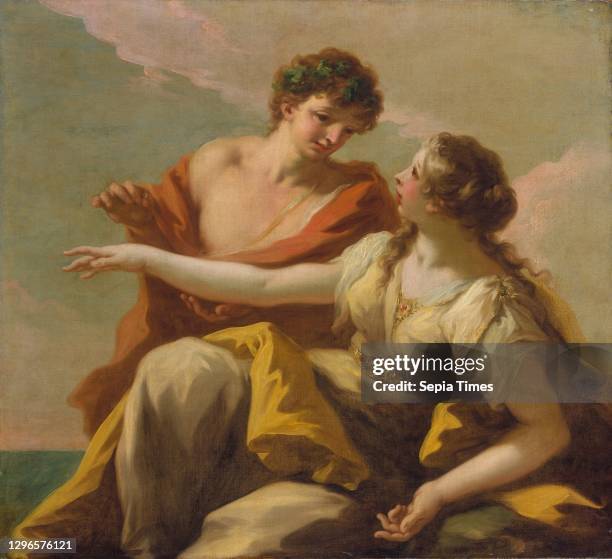 Bacchus and Ariadne, 1720s, Oil on canvas, 46 x 50 1/2 in , Paintings, Giovanni Antonio Pellegrini , When Bacchus arrived on the island of Naxos, he...