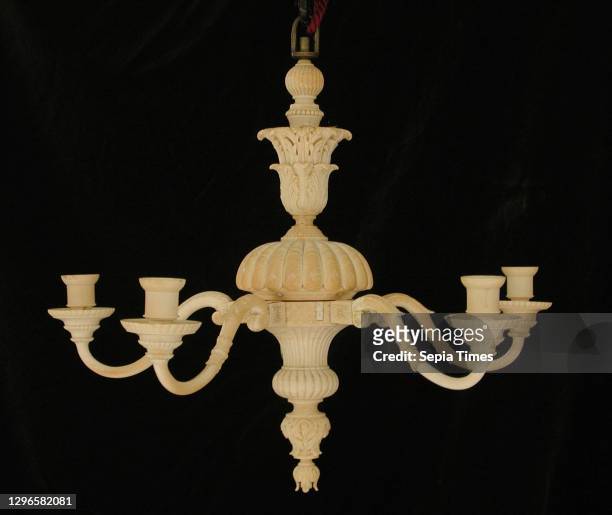 Chandelier, late 18th century, possibly Indian, Ivory, Overall : 17 - 18 1/2 in. , Natural Substances-Ivory, The general form of this chandelier...
