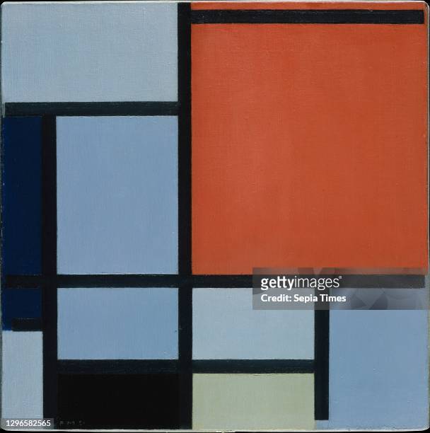 Composition Oil on canvas, 19 1/2 x 19 1/2 in , Paintings, Piet Mondrian , This is an early example of the geometric mode of painting that Mondrian...