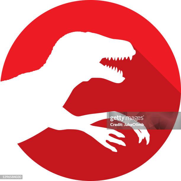 velociraptor kopf ikone silhouette - velociraptor stock-grafiken, -clipart, -cartoons und -symbole