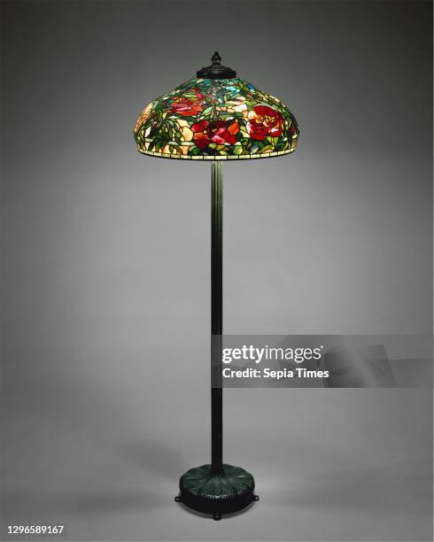 Floor Lamp, 1904–15, Made in New York, United States, American, Leaded glass and bronze, H. 63 in. ; Diam. 22 in. , Glass, Tiffany Studios ,...