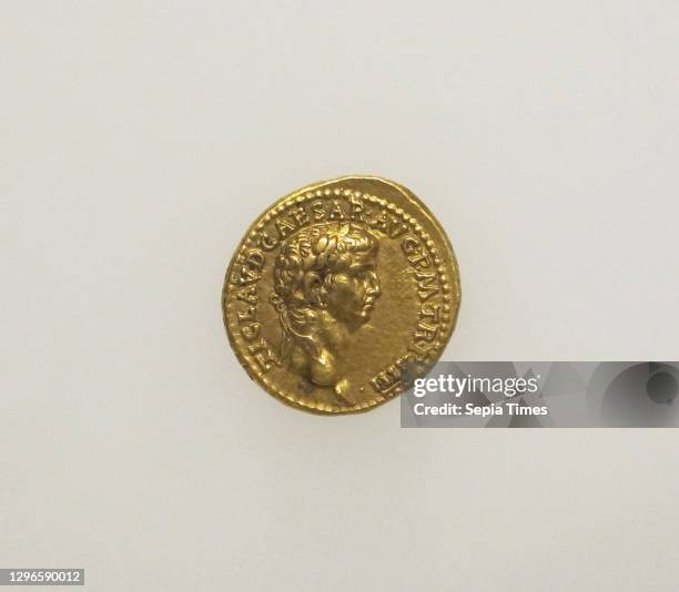 Gold aureus of Claudius, Early Imperial, Julio-Claudian, A.D. 41-42, Roman, Gold, 7.7g , Coins, TI CLAVD CAESAR AVG P M TR P IIII, head of...