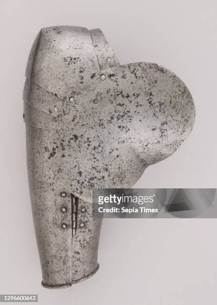 Forearm Defense and Elbow Defense , ca. 1400, Italian, Steel, H. 11 3/4 in. ; W. 7 1/2 in. ; D. 5 in. ; Wt. 1 lb. 10.1 oz. , Armor Parts. .