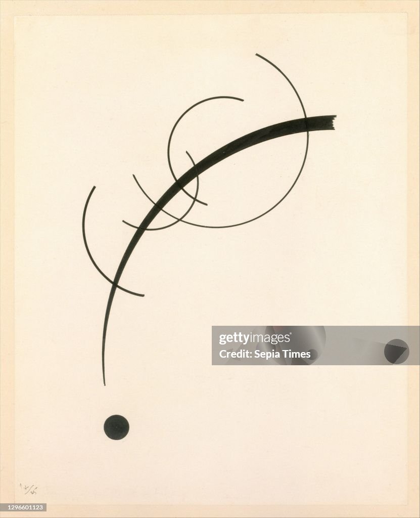 Free Curve to the Point - Accompanying Sound of Geometric Curves, 1925, Ink on paper, 15 3/4 x 11 7/8 in (40 x 302 cm), Drawings, Vasily Kandinsky (French (born Russia), Moscow 1866-1944 Neuilly-sur-Seine)