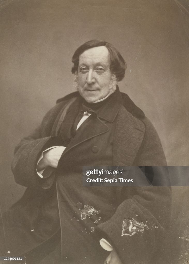 Gioacchino Rossini, March 1856, Salted paper print from glass negative, Image: 246 x 183 cm (9 11/16 x 7 3/16 in), Photographs, Nadar (French, Paris 1820-1910 Paris), Italian composer and prolific master of lighthearted opera buffa, Gioacchino Antonio Ros