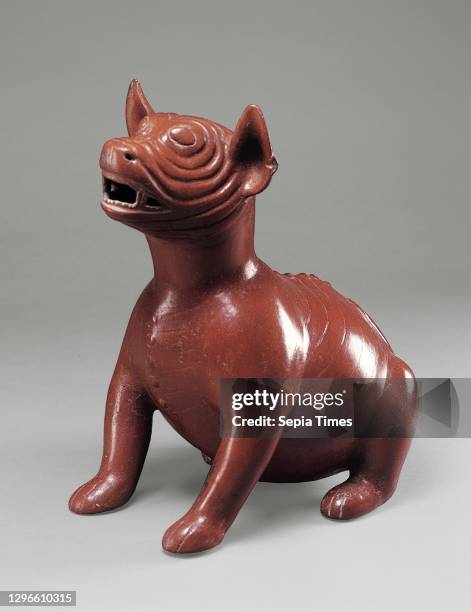 Snarling Dog, 200 B.C.–A.D. 300, Mexico, Mesoamerica, Colima, Colima, Ceramic, H. 15 1/2 x L. 16 1/4 in. , Ceramics-Sculpture.