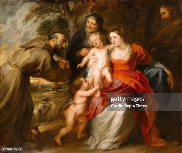 The Holy Family with Saints Francis and Anne and the Infant Saint John the Baptist, early or mid-1630s, Oil on canvas, 69 1/2 x 82 1/2 in ,...