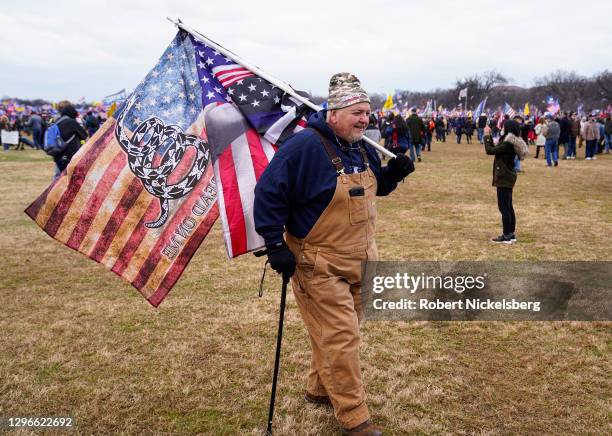 Crowds gather for the "Stop the Steal" rally on January 06, 2021 in Washington, DC. Trump supporters gathered in the nation's capital today to...