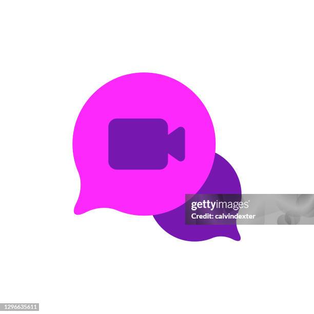 video conference icon design - flat design stock illustrations