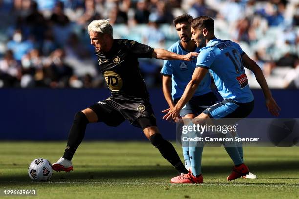 Nicolai Muller of the Wanderers controls the ball during the A-League match between Sydney FC and the Western Sydney Wanderers FC at ANZ Stadium, on...